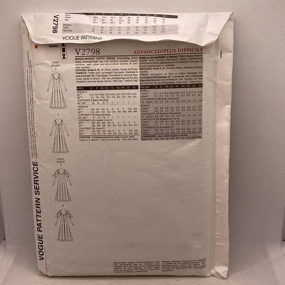 Vogue American Designer Tom and Linda Platt #V2798 Dress Pattern Sizes 12-14-16 - Picture 5 of 12